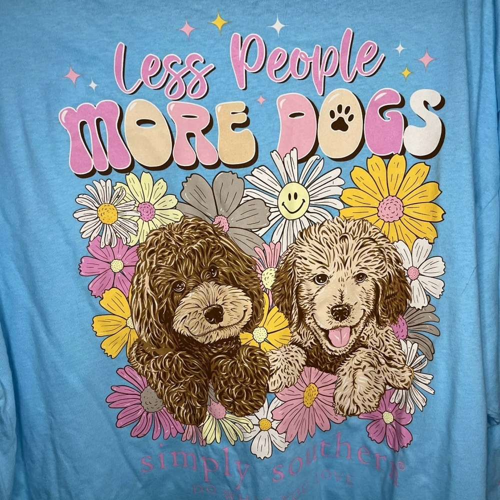 Simply Southern Less People More Dogs XXL Long Sleeve Tshirt